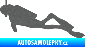 Samolepka Potápěč 009 levá škrábaný titan