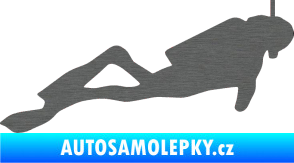 Samolepka Potápěč 009 pravá škrábaný titan