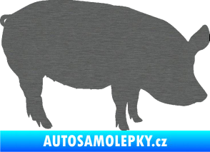 Samolepka Prase 001 pravá škrábaný titan