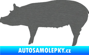 Samolepka Prase 002 levá škrábaný titan