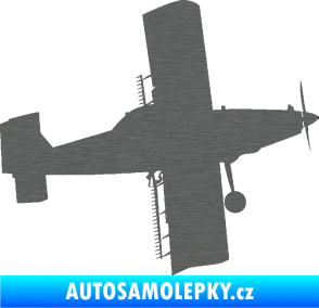 Samolepka Práškovací letoun Čmelák pravá škrábaný titan
