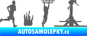 Samolepka Překážkové závody 001 pravá OCR škrábaný titan