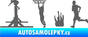 Samolepka Překážkové závody 001 levá OCR škrábaný titan