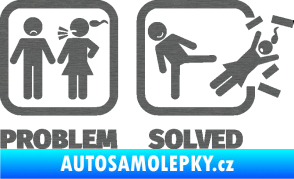 Samolepka Problem? Solved 001 škrábaný titan