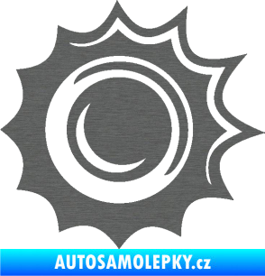 Samolepka Průstřel 003 levá škrábaný titan