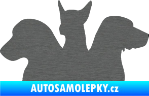 Samolepka Psi 001 levá skupinka škrábaný titan