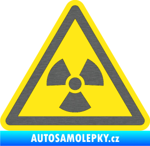 Samolepka Radioactive barevný trojúhelník škrábaný titan