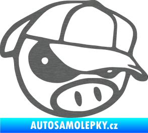 Samolepka Rally pig 003 pravá škrábaný titan