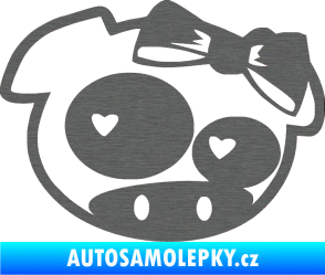Samolepka Rally pig girl pravá škrábaný titan