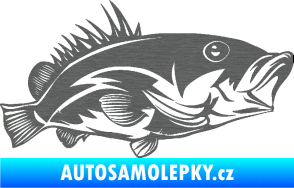 Samolepka Ryba 004 pravá škrábaný titan