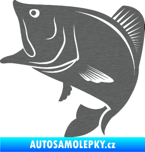 Samolepka Ryba 009 levá škrábaný titan