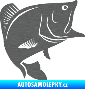 Samolepka Ryba 009 pravá škrábaný titan