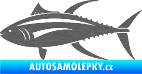 Samolepka Ryba 013 levá tuňák škrábaný titan