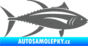 Samolepka Ryba 013 pravá tuňák škrábaný titan