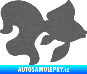 Samolepka Ryba 019 pravá závojnatka škrábaný titan