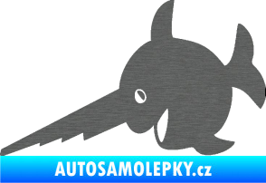 Samolepka Ryba 023 piloun levá škrábaný titan