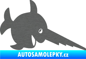 Samolepka Ryba 023 piloun pravá škrábaný titan