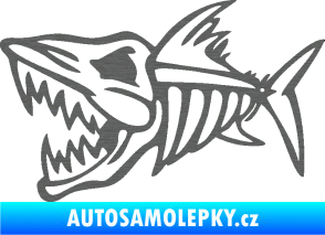 Samolepka Ryba kostra 002 levá škrábaný titan