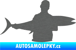 Samolepka Rybář 006 pravá škrábaný titan