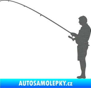 Samolepka Rybář 008 levá škrábaný titan