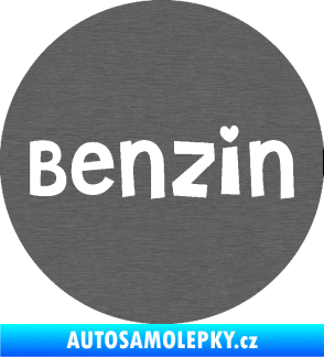 Samolepka Samolepka na víčko od nádrže 008 benzín škrábaný titan