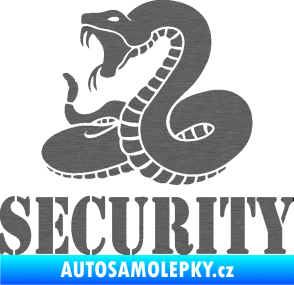 Samolepka Security hlídáno - levá had škrábaný titan