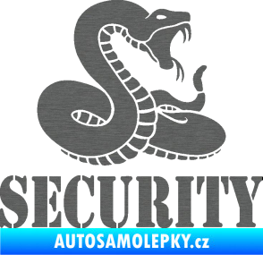 Samolepka Security hlídáno - pravá had škrábaný titan