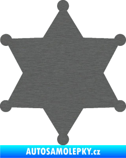 Samolepka Sheriff 002 hvězda škrábaný titan