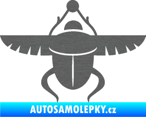 Samolepka Skarab - brouk vruboun 001 egyptský symbol škrábaný titan