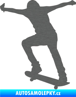 Samolepka Skateboard 006 levá škrábaný titan