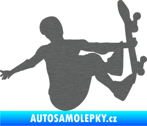 Samolepka Skateboard 008 pravá škrábaný titan