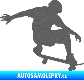 Samolepka Skateboard 012 pravá škrábaný titan