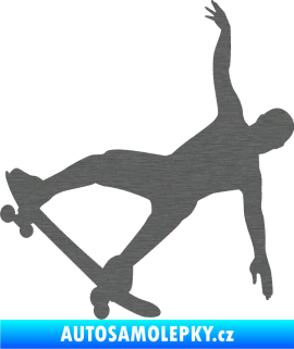Samolepka Skateboard 013 levá škrábaný titan