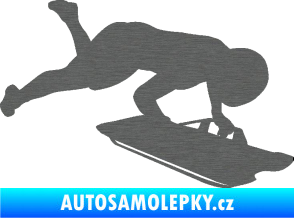 Samolepka Skeleton 002 pravá škrábaný titan