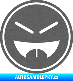 Samolepka Smajlík 001  škrábaný titan