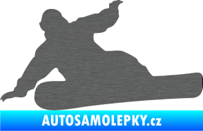 Samolepka Snowboard 001 levá škrábaný titan