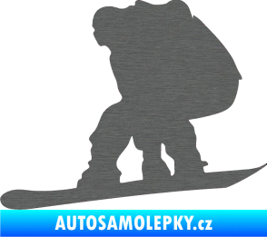 Samolepka Snowboard 010 levá škrábaný titan