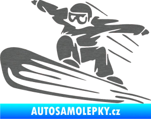 Samolepka Snowboard 014 levá škrábaný titan