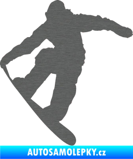 Samolepka Snowboard 019 pravá škrábaný titan
