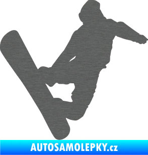 Samolepka Snowboard 020 pravá škrábaný titan
