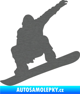 Samolepka Snowboard 021 levá škrábaný titan