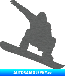 Samolepka Snowboard 021 pravá škrábaný titan