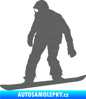 Samolepka Snowboard 027 levá škrábaný titan