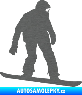 Samolepka Snowboard 027 pravá škrábaný titan