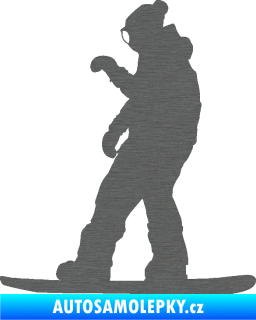 Samolepka Snowboard 028 levá škrábaný titan