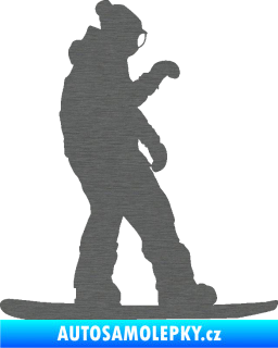 Samolepka Snowboard 028 pravá škrábaný titan