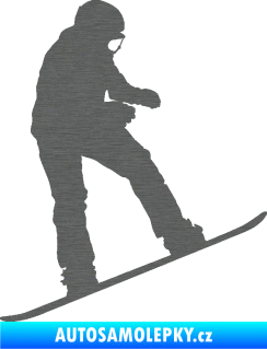 Samolepka Snowboard 030 pravá škrábaný titan