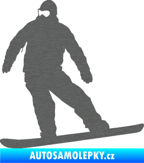 Samolepka Snowboard 034 levá škrábaný titan