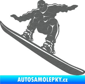 Samolepka Snowboard 038 levá škrábaný titan