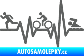 Samolepka Srdeční tep 012 levá triatlon škrábaný titan